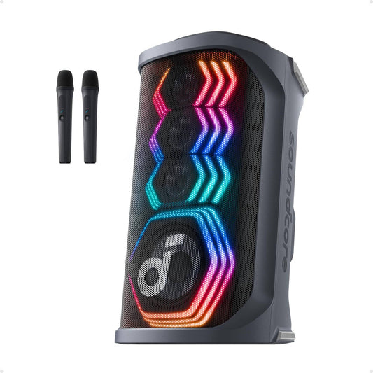Soundcore Rave 3S AI Party Speaker | 200W Bluetooth Speaker with 2 Wireless Mics