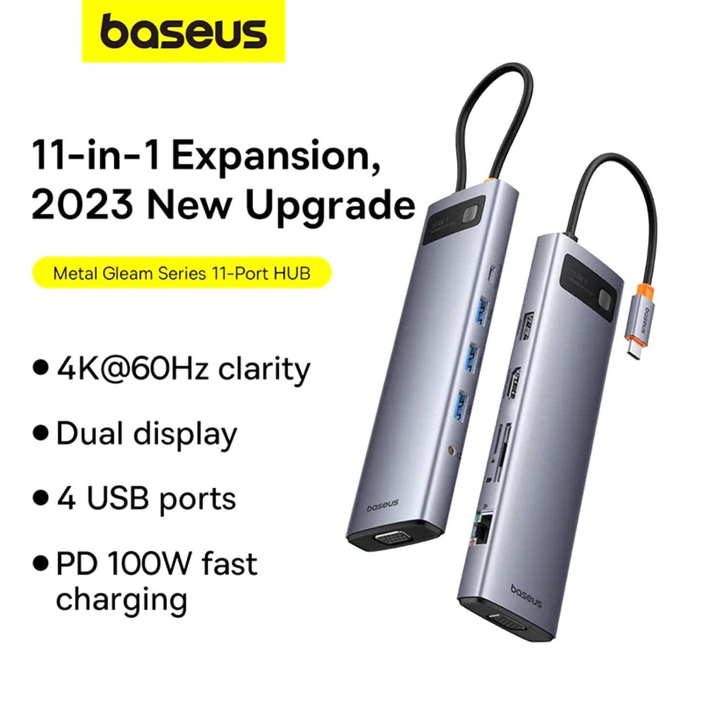 Baseus 11 in 1 Expansion Port HUB Metal Gleam Series