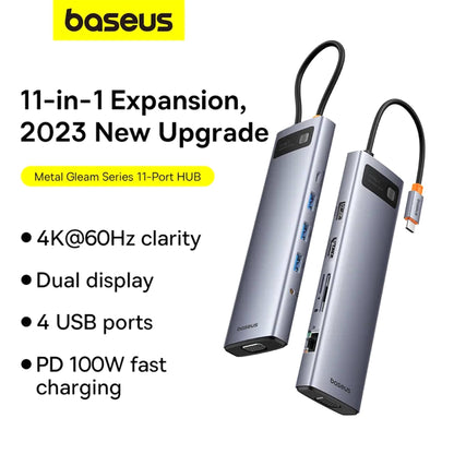 Baseus 11 in 1 Expansion Port HUB Metal Gleam Series