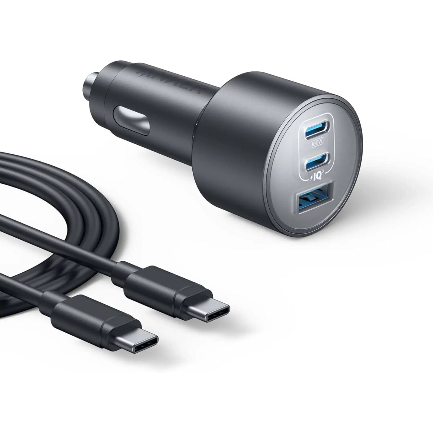 Anker 167.5W Triple-Port Car Charger with USB-C Cable | 100W Fast Charging