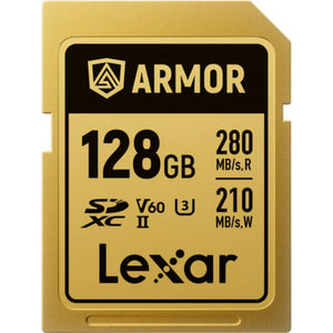 Lexar 128GB ARMOR GOLD UHS-II SDXC Memory Card V60 280MB/s