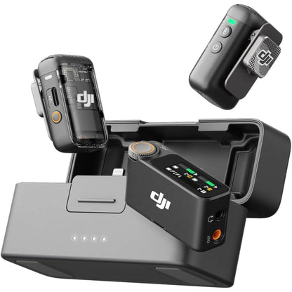DJI Mic 2 Wireless Microphone Kit, 2 TX, 1 RX, 250m Range, 18 Hour Battery, Black