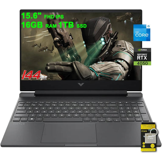 HP Victus Gaming Laptop 15.6" FHD IPS 144Hz Intel 8-core i5-13420H 16GB RAM 1TB SSD GeForce RTX 4050 6GB Backlit USB-C