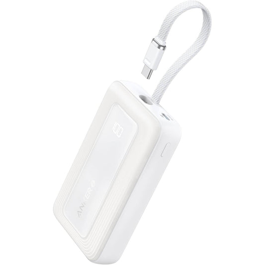 Anker Zolo Power Bank (10K, 30W) with a 5.4-inch (13.7 cm) built-in USB-C cable
