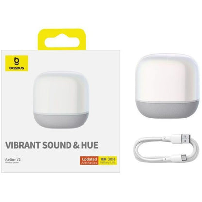 Baseus AeQur V2 Portable Wireless TWS Speaker Moon White | 30H Playtime Bluetooth Speaker