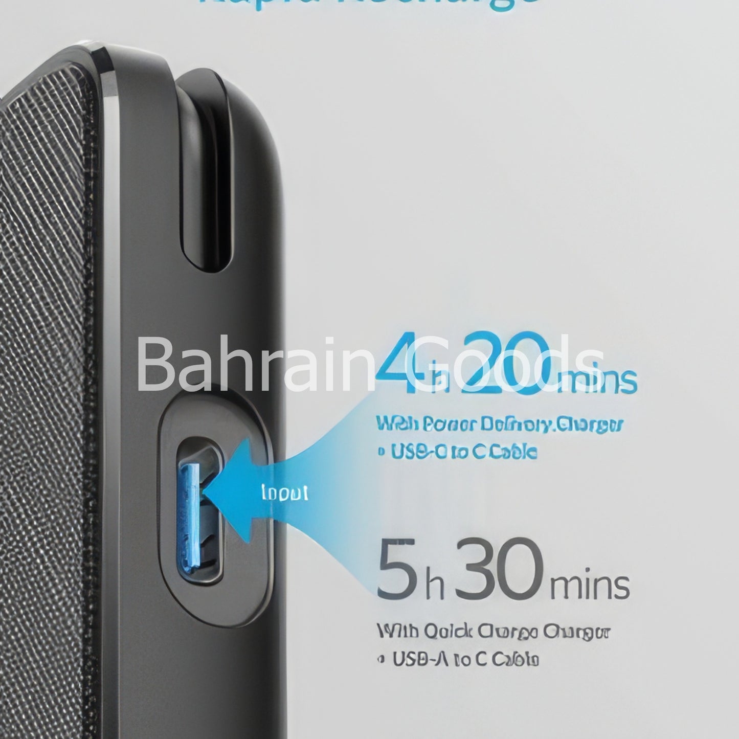 Anker PowerCore+ Metro 10000 with Built-in USB-C Cable – Black Fabric Bahrain Goods