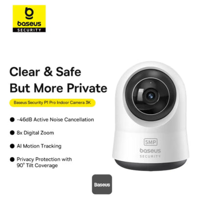 Baseus Security P1 Pro 3K Wi-Fi Indoor Camera | AI Detection & 360° Pan