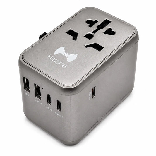 Hezire H-Adapt World PD65W GaN International Travel Adapter & Charger | Universal Travel Adapter | HEZ-TC-PD65W-INTL