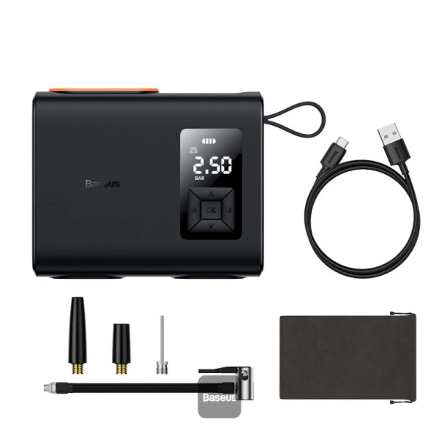 Baseus Mega Energy Pump Dual Cylinder Wireless Inflator Black – Portable Tyre Air Pump