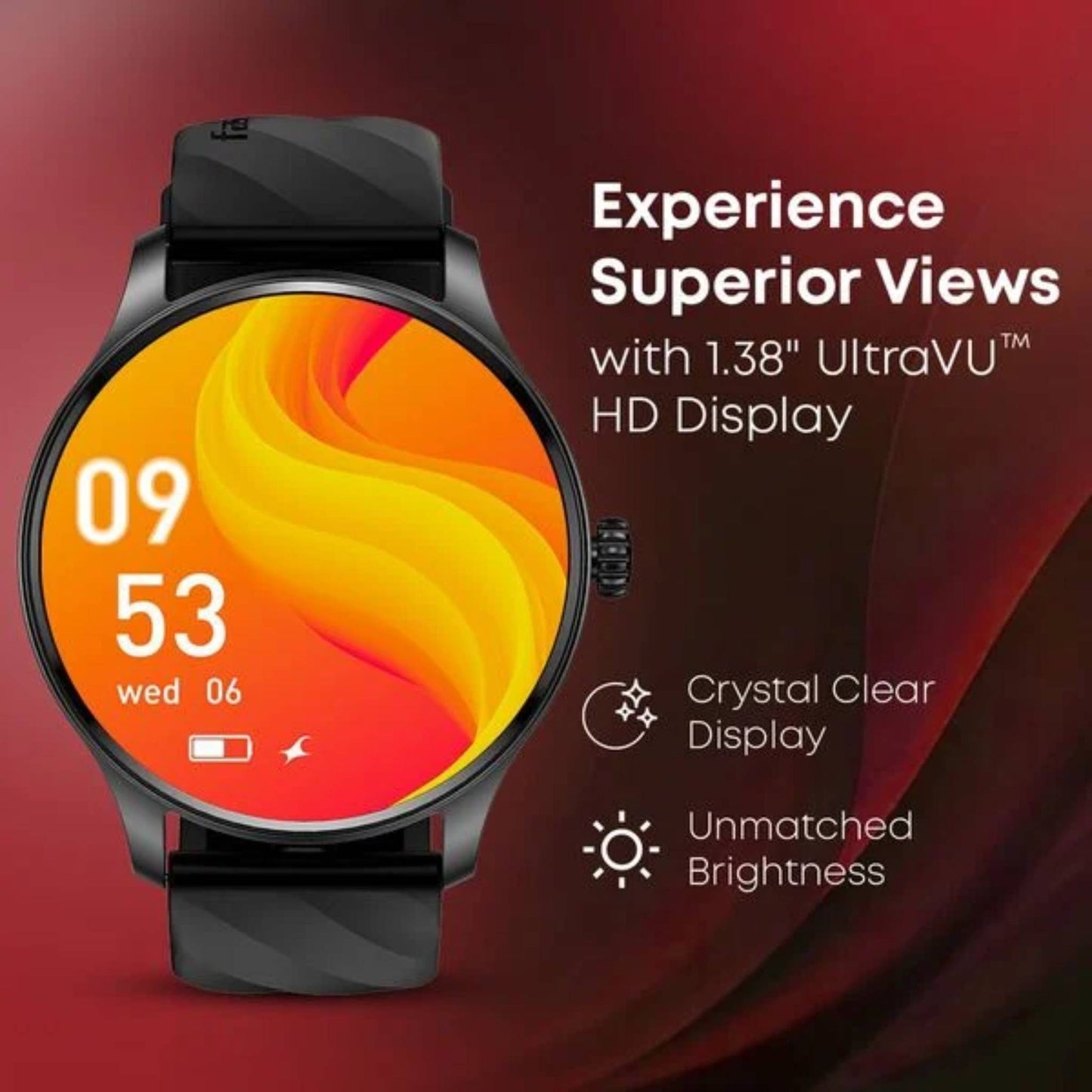 Fastrack Revoltt XR1 3.50 cm, BT Calling, Fast Charge, 100+ Sports Mode, IP68, Calculator, Fashion Smartwatch