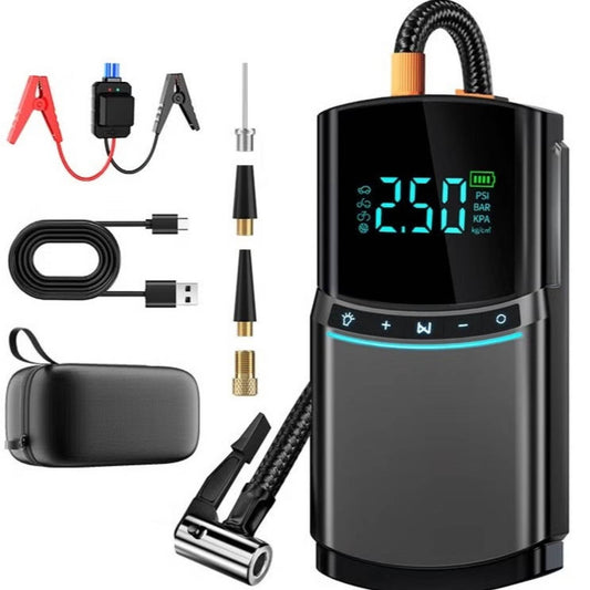 NYORK TH978 4-in-1 Car Jump Starter with 12000mAh Power Bank, Tyre Inflator & Air Compressor – Portable Emergency Kit for Vehicles