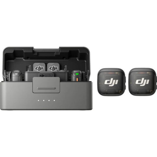 DJI Mic 3 Wireless Microphone (2 TX + 1 RX) with Charging Case – 28H Battery for iPhone, Android & Camera