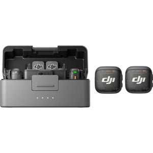 DJI Mic 3 Wireless Microphone (2 TX + 1 RX) with Charging Case – 28H Battery for iPhone, Android & Camera