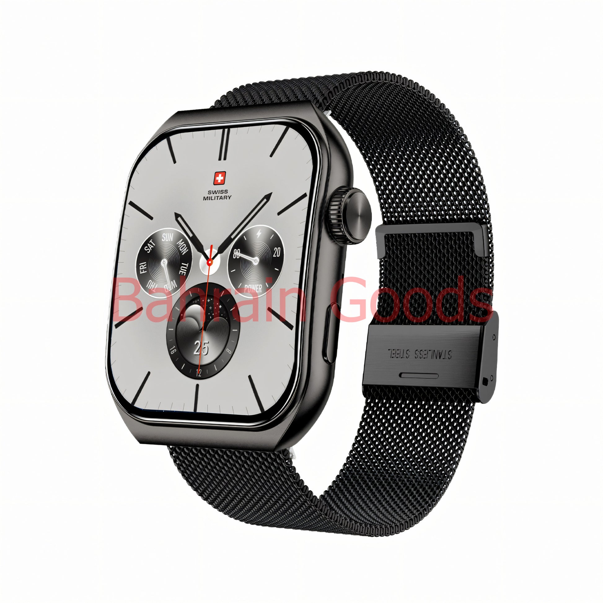 Swiss Military Smart Watch Alps 3 | Silver Stainless Steel and | Gun Metal Steel Strap Bahrain Goods