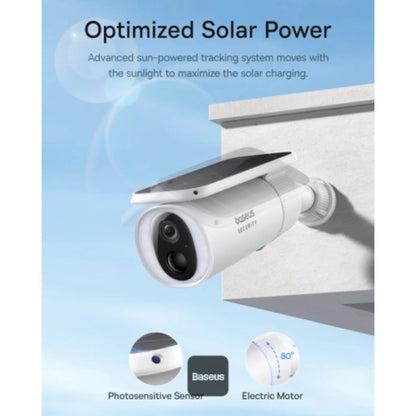 Baseus Security S1 Outdoor 2K Solar Security Camera – IP67 Waterproof, AI Detection