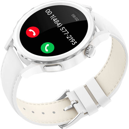 G-Tab GT5 PRO Smart Watch with Leather Strap White - 300mAh Battery, IP68