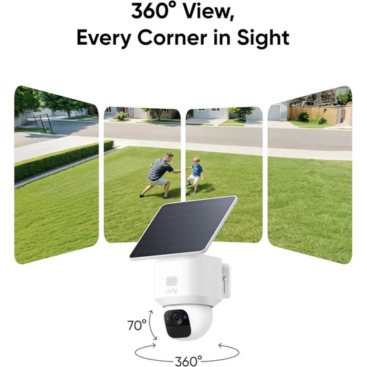 Eufy Security SoloCam E30 Solar Outdoor Camera 2K | 360° AI Tracking