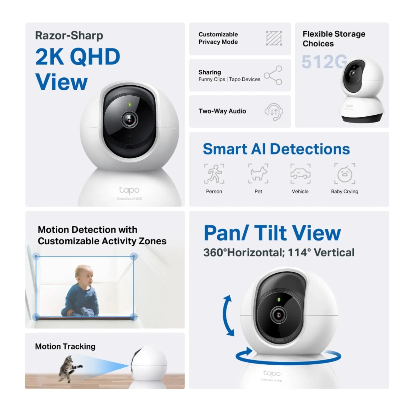 TP-Link Tapo C220 2K 4MP WiFi Security Camera | Pan Tilt AI Camera with Night Vision