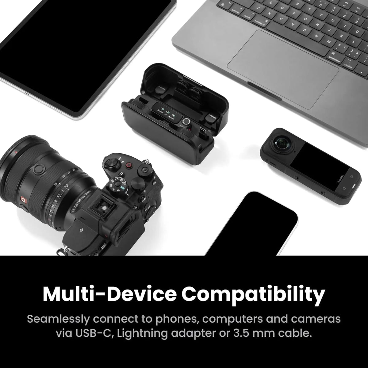 Insta360 Mic Pro Wireless Microphone 2 TX 1 RX  + Charging Case
