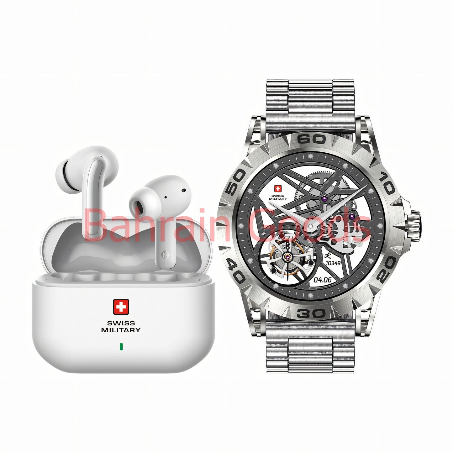 Swiss Military Smart Watch DOM2 MTL SILVER + DELTA 3 TWS