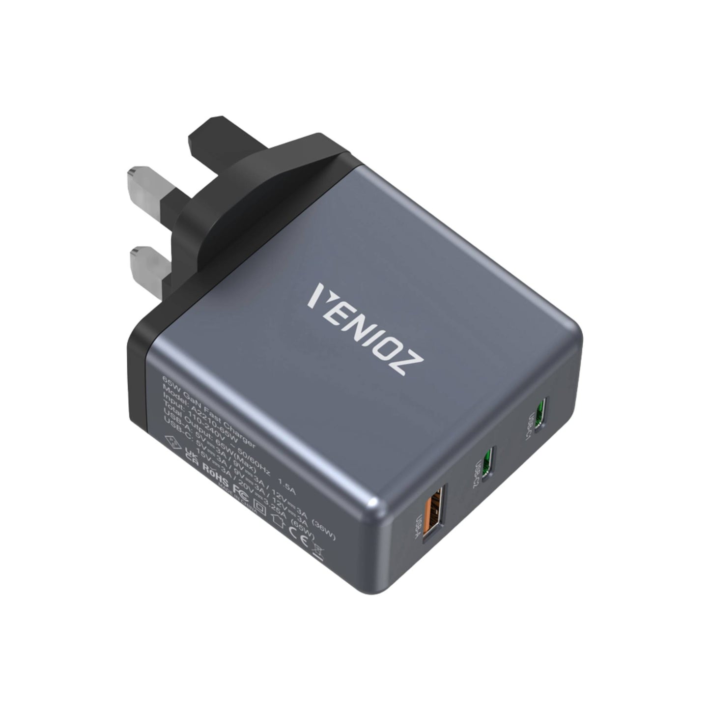 G-Tab VWC 65W GaN Fast Charger | USB-C PD Quick Charging Adapter