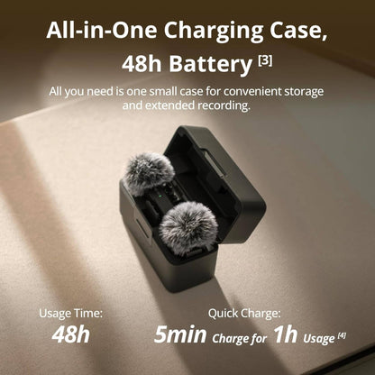 DJI Mic Mini (2 TX + 1 RX + Charging Case), Wireless Lavalier Microphone