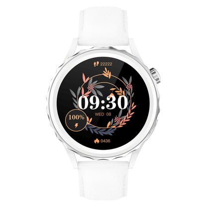 G-Tab GT5 PRO Smart Watch with Leather Strap White - 300mAh Battery, IP68