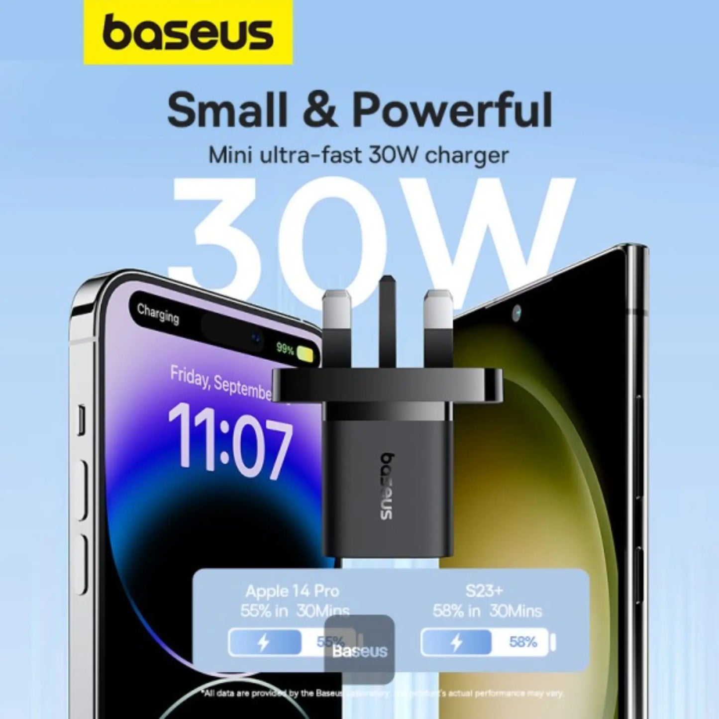 Baseus GaN5 30W Type‑C Mini Fast Charger UK Plug