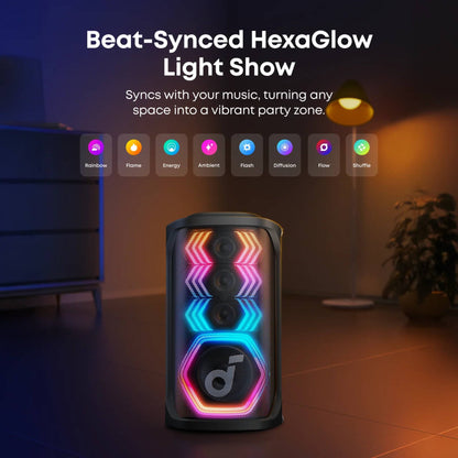 Soundcore Rave 3S AI Party Speaker | 200W Bluetooth Speaker with 2 Wireless Mics