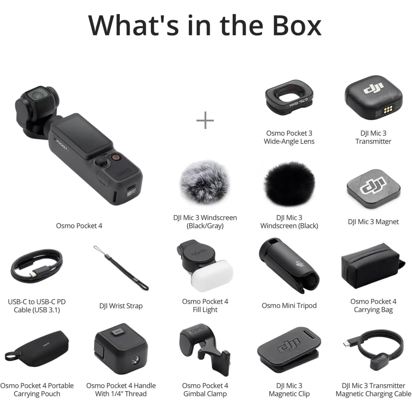 DJI Osmo Pocket 4 Creator Combo 4K Vlog Camera with Gimbal
