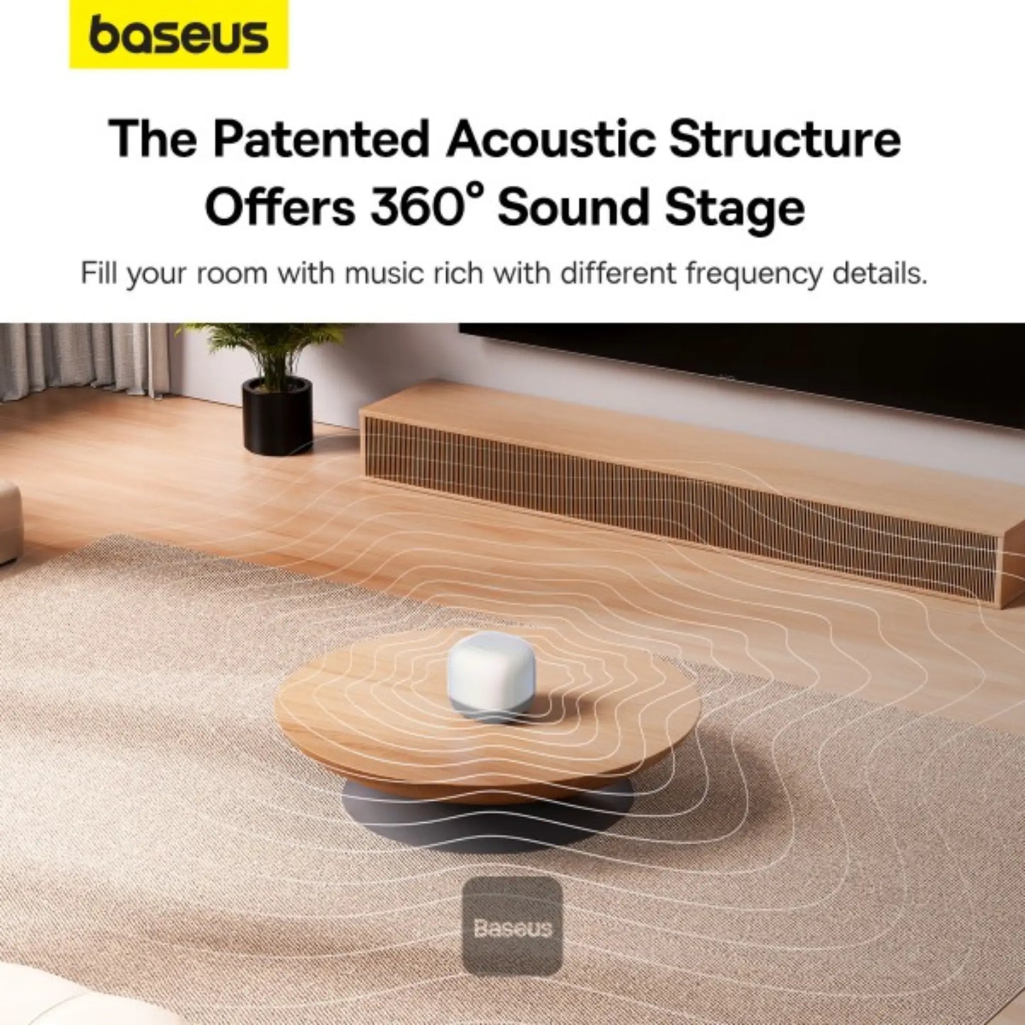 Baseus AeQur V2 Portable Wireless TWS Speaker Moon White | 30H Playtime Bluetooth Speaker
