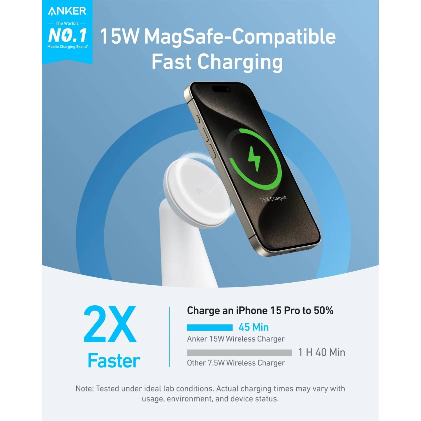 Anker MagGo Wireless Charger (2-in-1, Dock Stand)