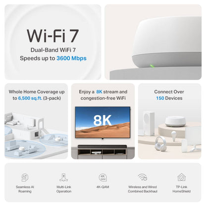 TP-Link Deco BE22 BE3600 WiFi 7 Mesh System | Whole Home Dual-Band WiFi