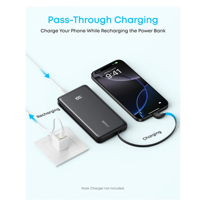 Anker Zolo Power Bank 10000mAh 22.5W Built-In USB-C Cable Black