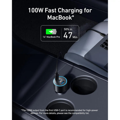 Anker 167.5W Triple-Port Car Charger with USB-C Cable | 100W Fast Charging