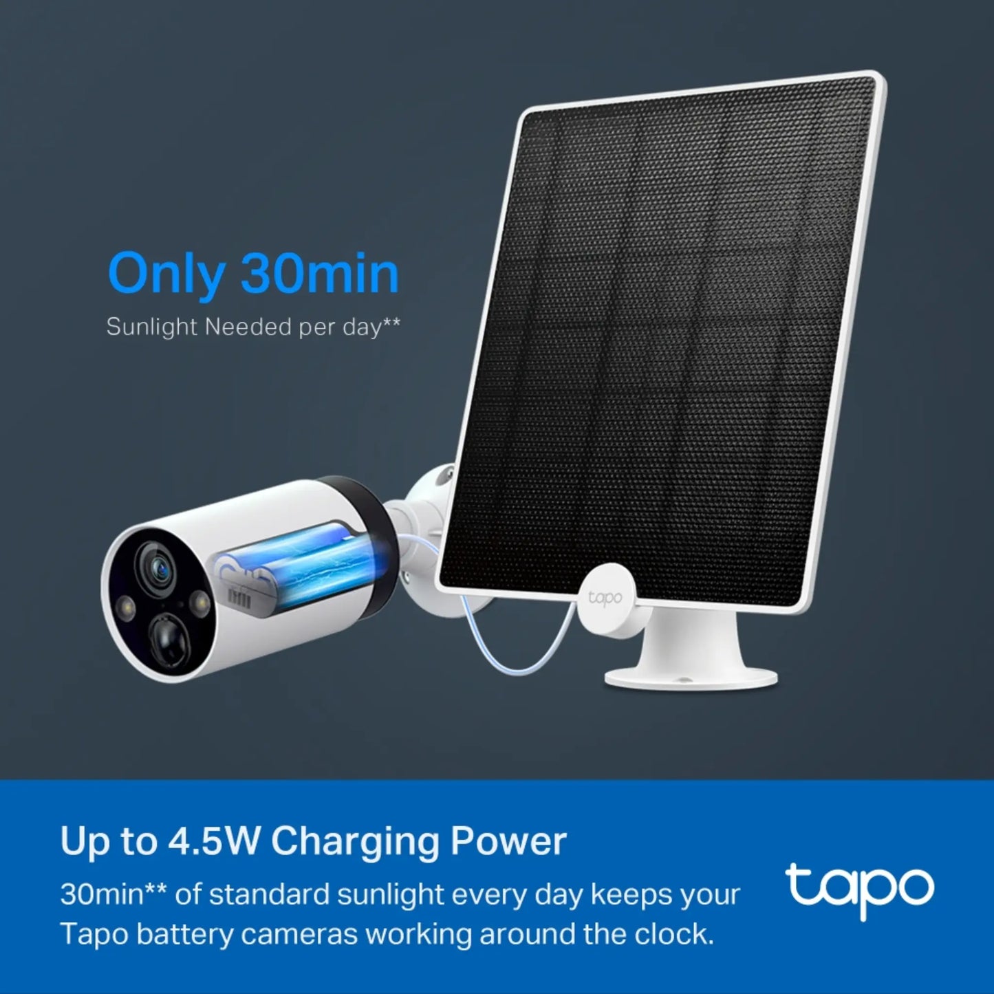 TP-Link Tapo A200 Solar Panel 4.5W | Outdoor IP65 Solar Charger for Tapo Cameras