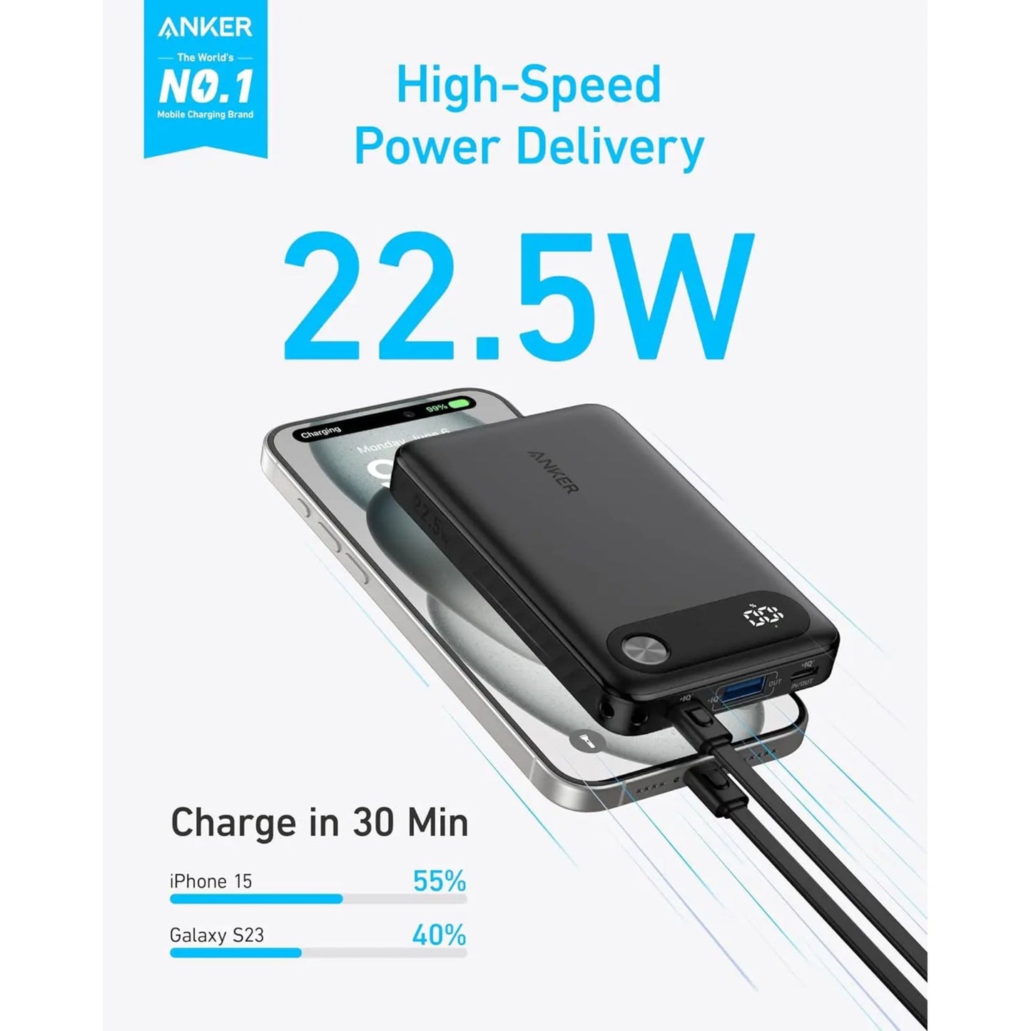 Anker Power Bank Powercore 10000mAh 22.5W Portable Charger A1257