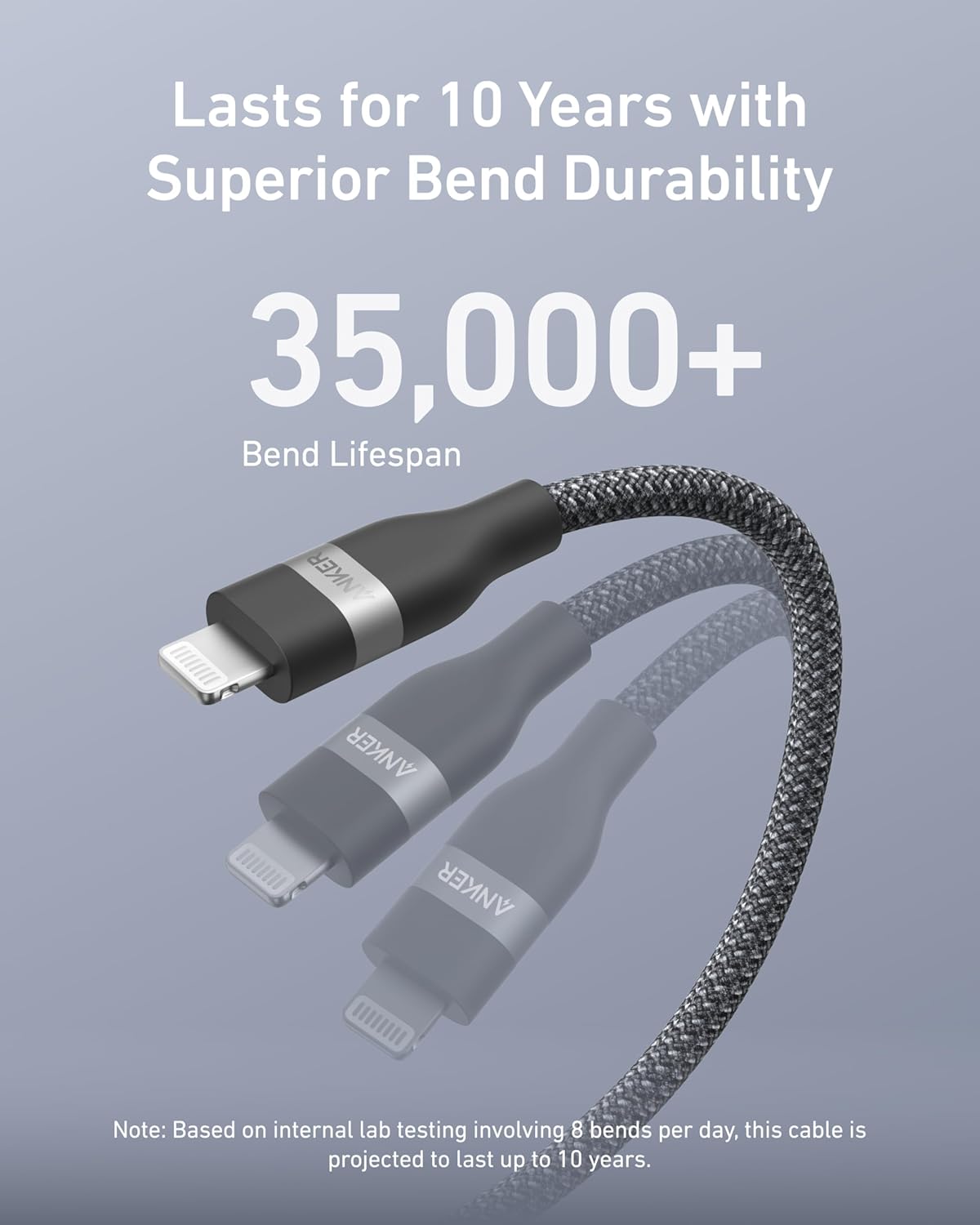 Anker USB-C to Lightning Cable 3ft Upcycled Braided MFi Fast Charging for iPhone