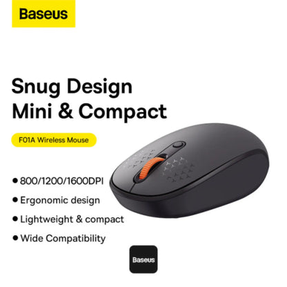 Baseus K01B Wireless Tri-Mode Keyboard + F01A Wireless Mouse Combo – Silent US Layout, Bluetooth 5.0 & 2.4G, 800/1000/1600 DPI – Gray