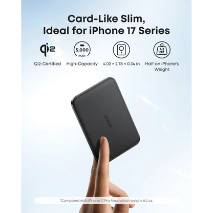 Anker Nano Power Bank 5000mAh MagGo Slim Qi2 Magnetic 20W Fast Charging