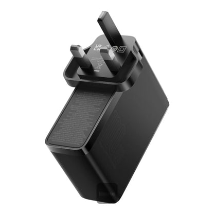 Baseus GaN5 Pro 100W 4-Port Fast Charger UK Plug | 2 Type-C + 2 USB-A with 100W Cable – Black