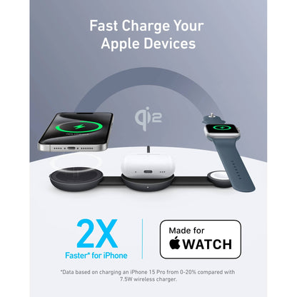 Anker MagGo Wireless Charging Station (3-in-1, Foldable Pad)