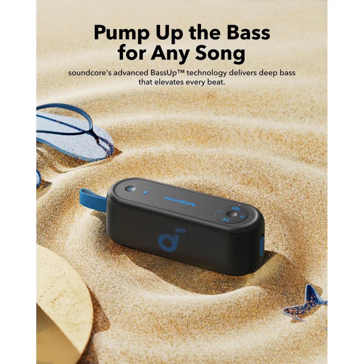 Soundcore Select 3 Portable Outdoor Bluetooth Speaker – 360° Sound, IP67 Waterproof, 12H Battery