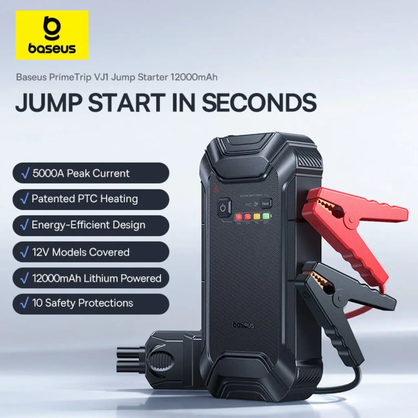 Baseus PrimeTrip VJ1 Jump Starter 12000mAh 5000A Portable Car Battery Booster