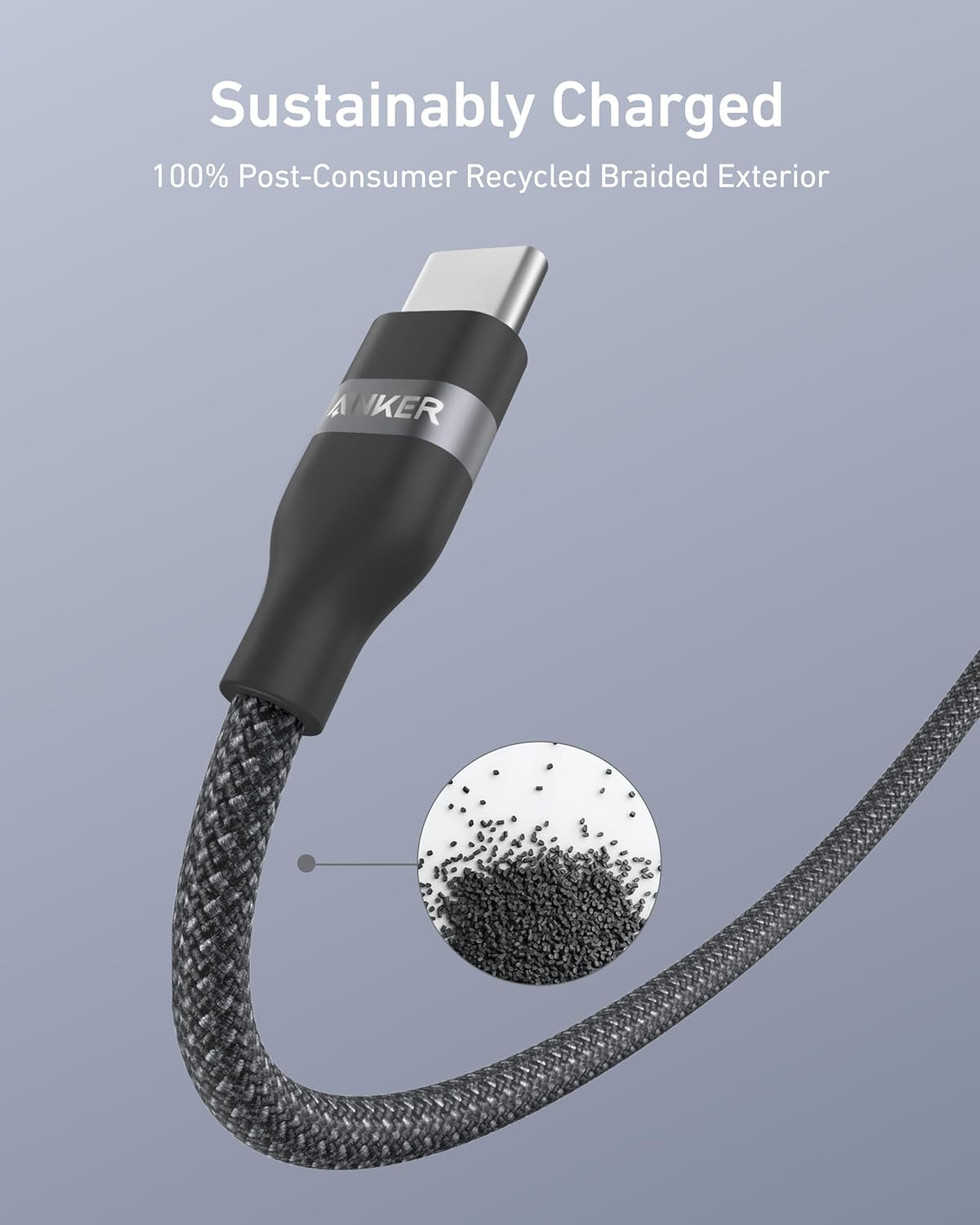 Anker USB-C to Lightning Cable 3ft Upcycled Braided MFi Fast Charging for iPhone