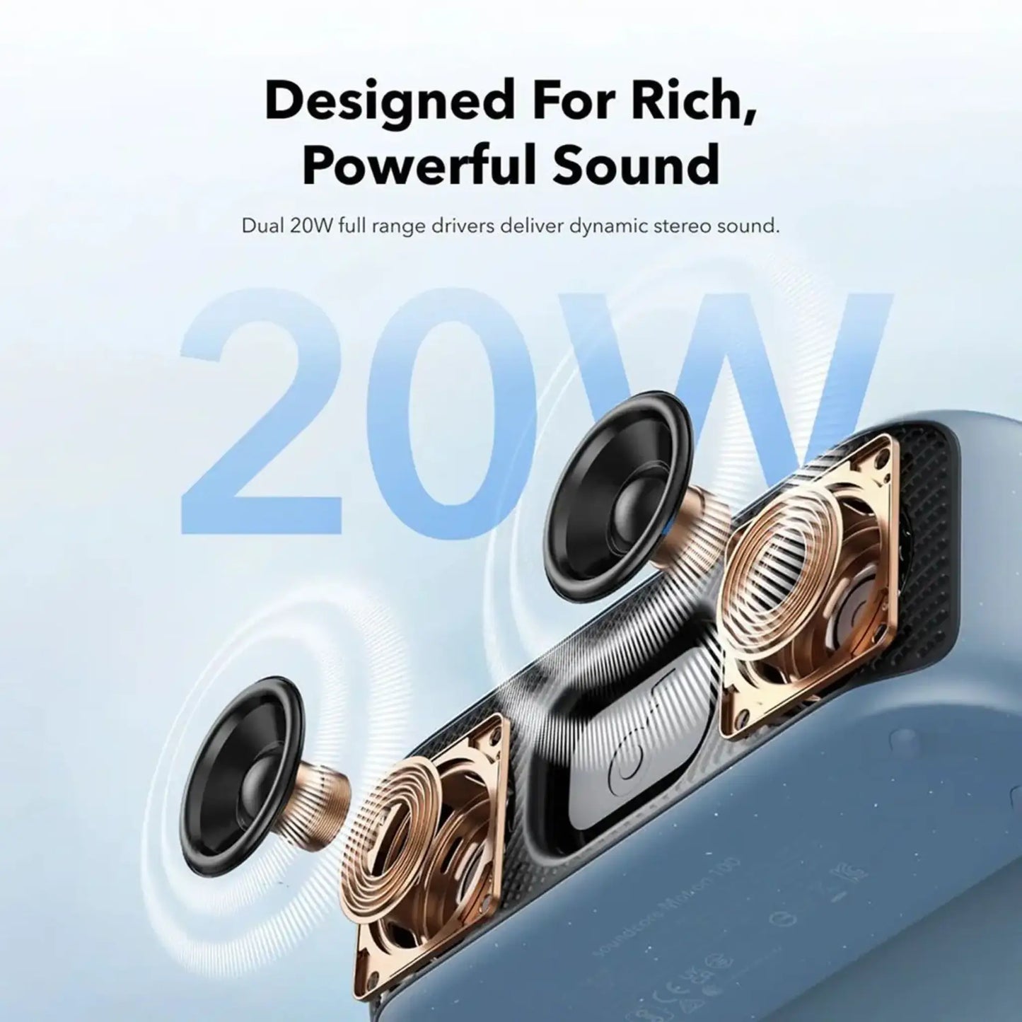 Soundcore Motion 100 Portable Bluetooth Speaker | Hi-Res Audio, Stereo Sound, IPX7 Waterproof