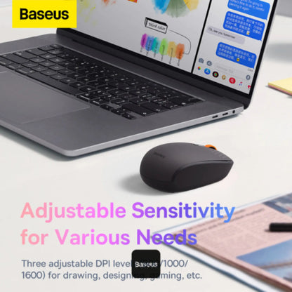 Baseus K01B Wireless Tri-Mode Keyboard + F01A Wireless Mouse Combo – Silent US Layout, Bluetooth 5.0 & 2.4G, 800/1000/1600 DPI – Gray