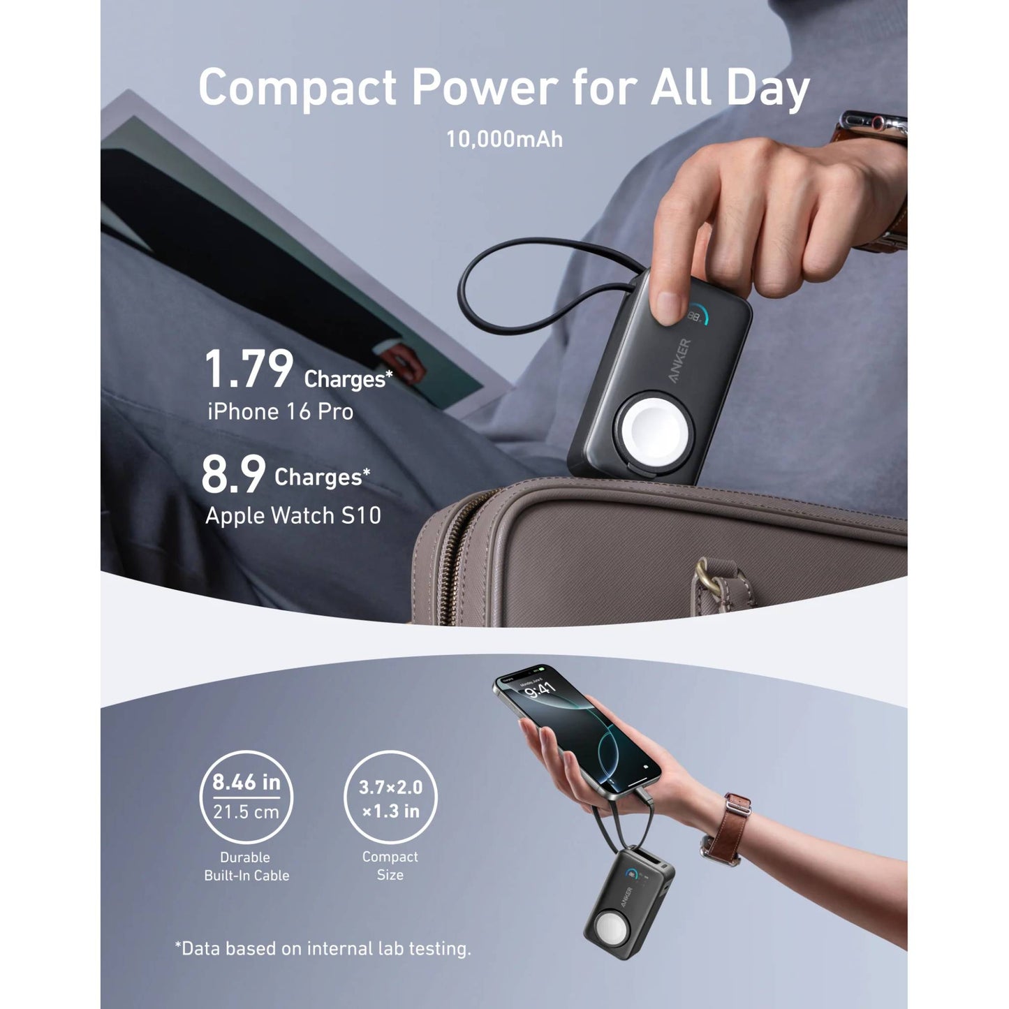 Anker MagGo Power Bank (10K, 35W, For Apple Watch)