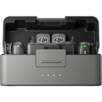 DJI Mic 3 Wireless Microphone (2 TX + 1 RX) with Charging Case – 28H Battery for iPhone, Android & Camera