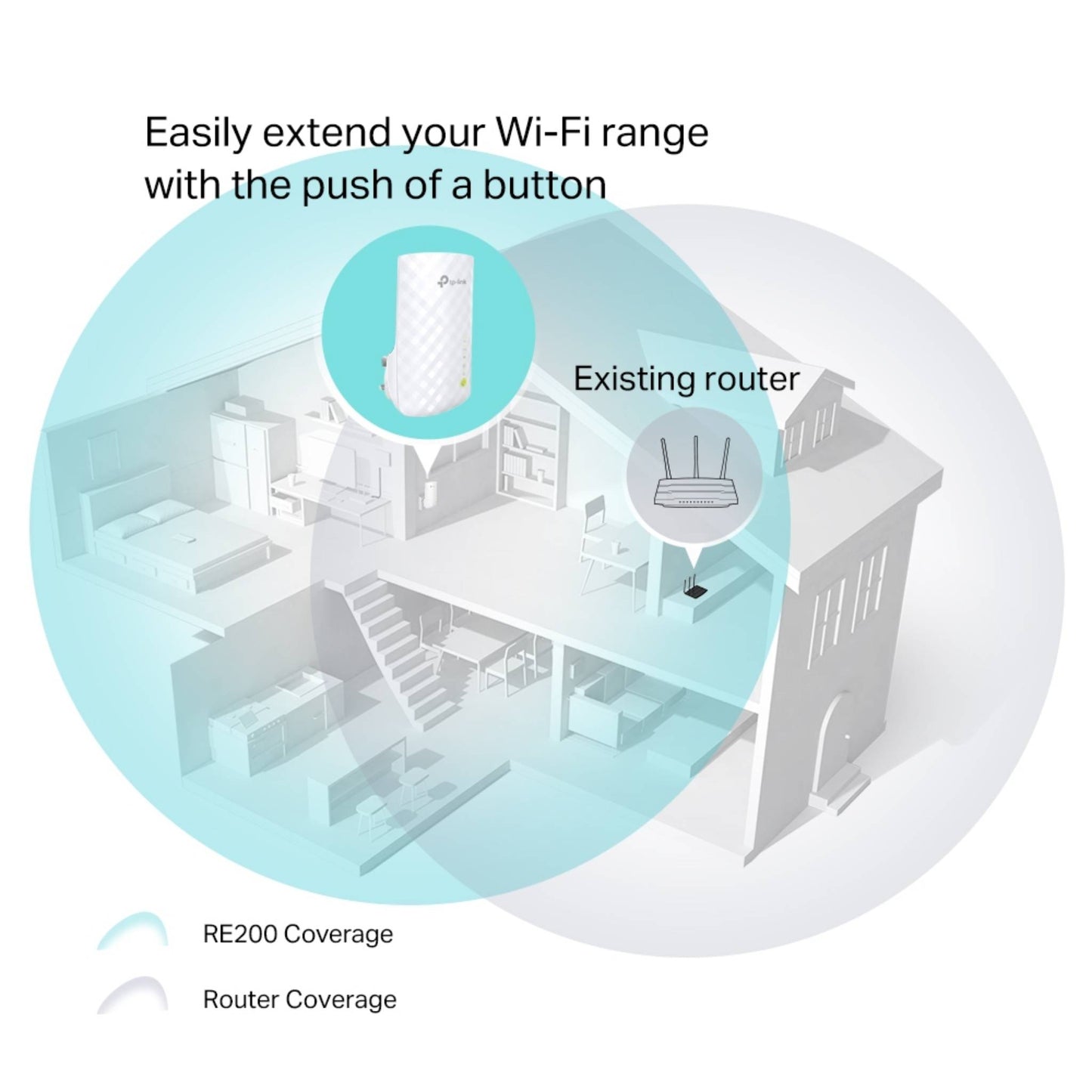TP-Link RE200 AC750 Mesh Wi-Fi Range Extender | OneMesh